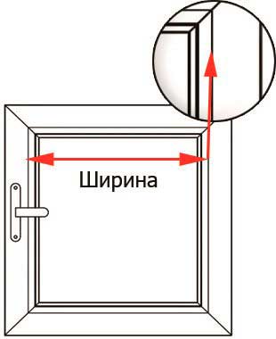 Замер ширины для рулонных штор на системе стандарт 35