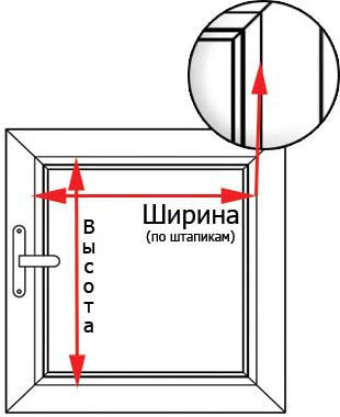 замер окна для установки системы UNI-П тип 1
